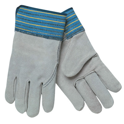 XL FULL LEATHER BACK GLOVE BLUE FABRIC-MCR SAFETY-127-1417XL