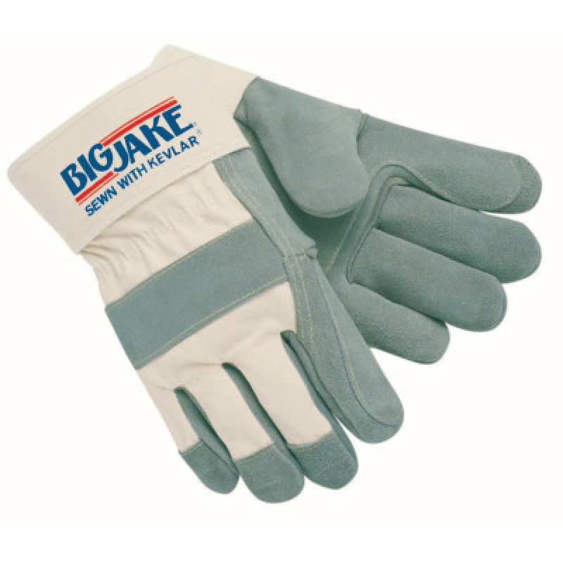 BIG JAKE X-LARGE DOUBLEPALM LEATHER GLOVE W/2-3-MCR SAFETY-127-1711
