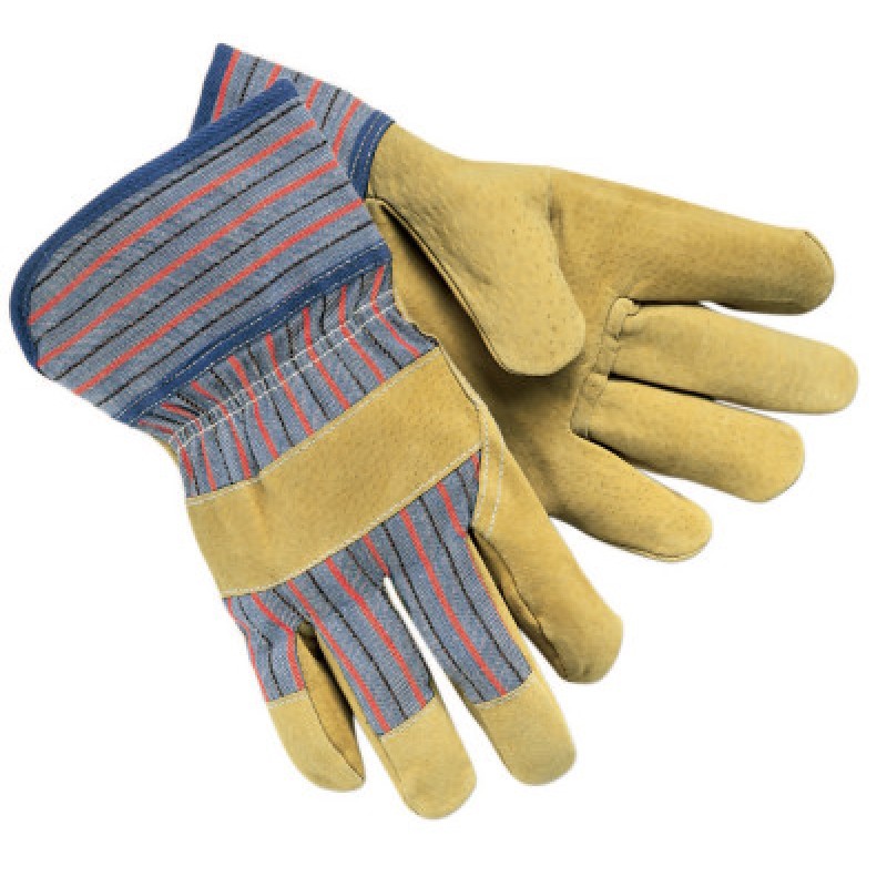 PIGSKIN GLOVES 2-1/2SAFETYCUFF SPLIT LEATH-MCR SAFETY-127-1950L