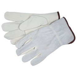 INDUSTRY GRAIN COW LEATHER W/SPLIT LEATHER BACK-MCR SAFETY-127-32056L