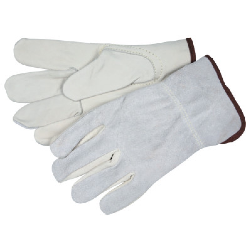 INDUSTRY GRAIN COW LEATHER W/SPLIT LEATHER BACK-MCR SAFETY-127-32056L