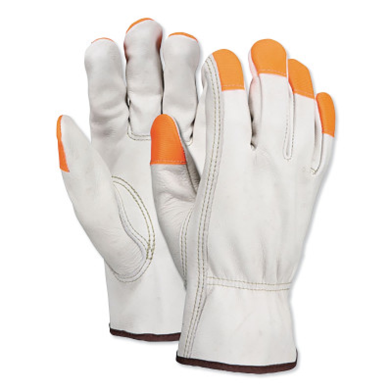 IND GR COWHIDE GRAIN DRIVER SM W/HI-VIZ ORG F-MCR SAFETY-127-3213SCHVSP