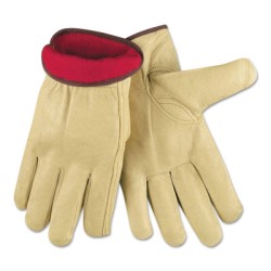 MEDIUM PIG LINED GRAIN LEATHER GLOVE FLEEC-MCR SAFETY-127-3450M