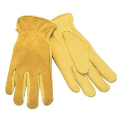 LARGE GRAIN DEER DRIVERSGLOVE- SPLIT BACK-MCR SAFETY-127-3505L