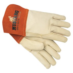 GRAIN LEATHER GAUNTLET CUFF SEWN W/KEVL-MCR SAFETY-127-4950M
