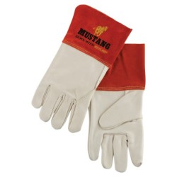 GRAIN LEATHER-GAUNTLET CUFF SEWN W/KEVL-MCR SAFETY-127-4950XL