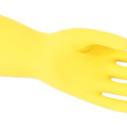 SIZE 9-1/2 YELLOW FLOCKLINED LATEX GLOVE .018-MCR SAFETY-127-5290