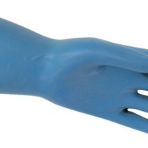 SIZE 9-1/2 BLUE FLOCK LINED LATEX GLOVE 18 MIL-MCR SAFETY-127-5290B