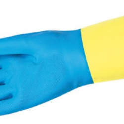 SIZE 9 BLUE NEOPRENE OVER YELLOW LATEX GLOVE-MCR SAFETY-127-5409S