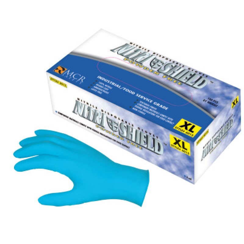 LRG 4 MIL NITRISHIELD DISPOSABLE GLOVE PWDR FREE-MCR SAFETY-127-6015L