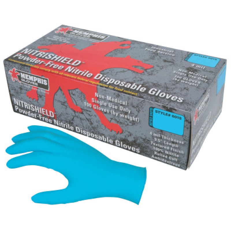 MED 4 MIL NITRISHIELD DISPOSABLE GLOVE PWDR FREE-MCR SAFETY-127-6015M