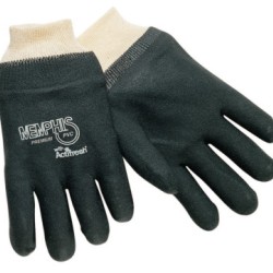 DOUBLE-DIPPED PVC BLACKGLOVES ROUGH FINIS-MCR SAFETY-127-6100S