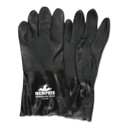 DOUBLE-DIPPED PVC BLACKGLOVES ROUGH FINIS-MCR SAFETY-127-6212S