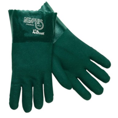 GREEN 12" GAUNTLET JERSEY LINED SANDY-MCR SAFETY-127-6412