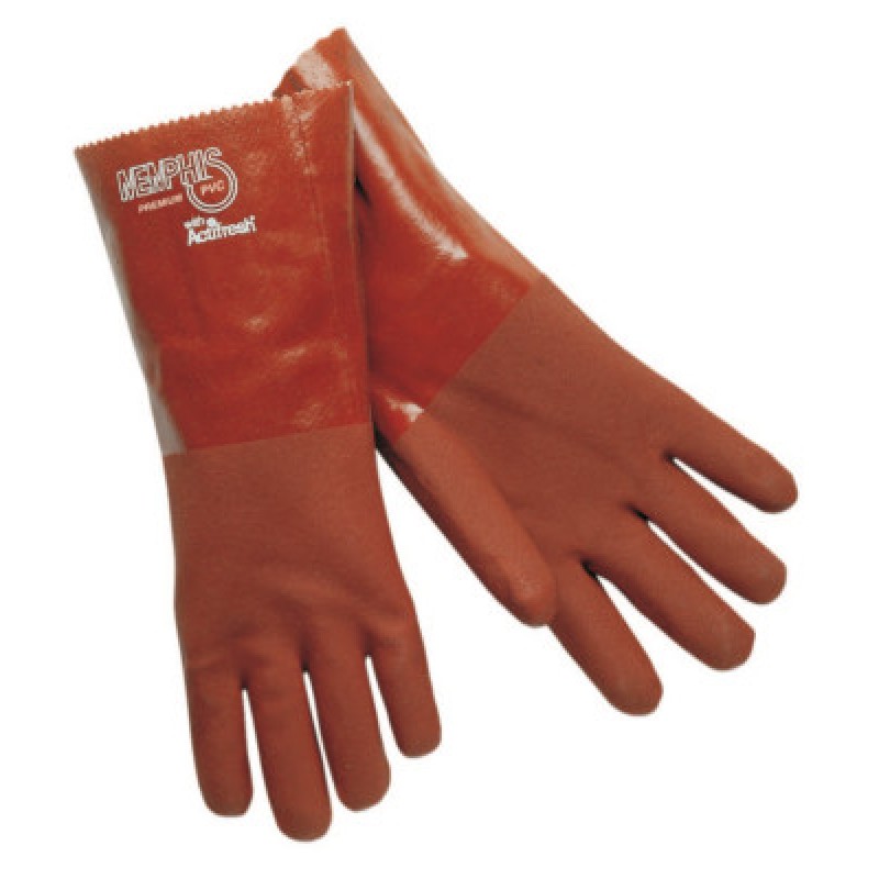 14" GAUNTLET PREMIUM DOUBLE DIPPED RED PVC JER-MCR SAFETY-127-6454S