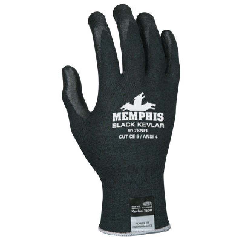 BLACK KEVLAR/BLACK NITRILE FOAM L-MCR SAFETY-127-9178NFL