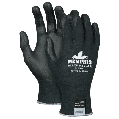 BLACK KEVLAR/BLACK NITRILE FOAM XS-MCR SAFETY-127-9178NFXS