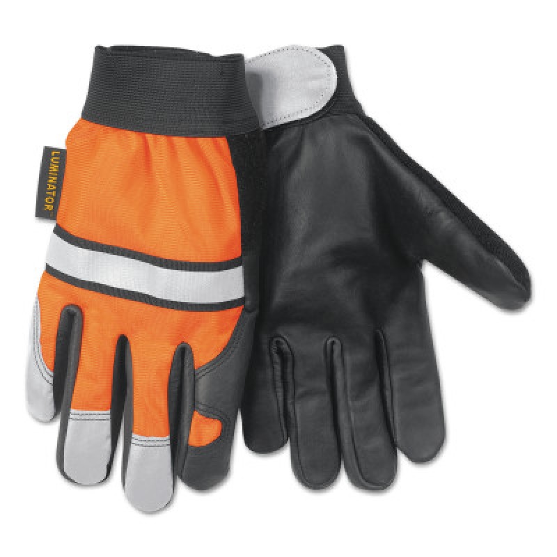 SMALL HI VIS LUMINATOR GLOVE GRAIN COWHIDE-MCR SAFETY-127-921S