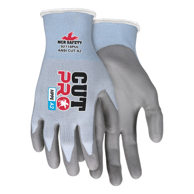 CUT PRO  18 GA   BLUE HPPE  GRAY PU-MCR SAFETY-127-92718PUXL