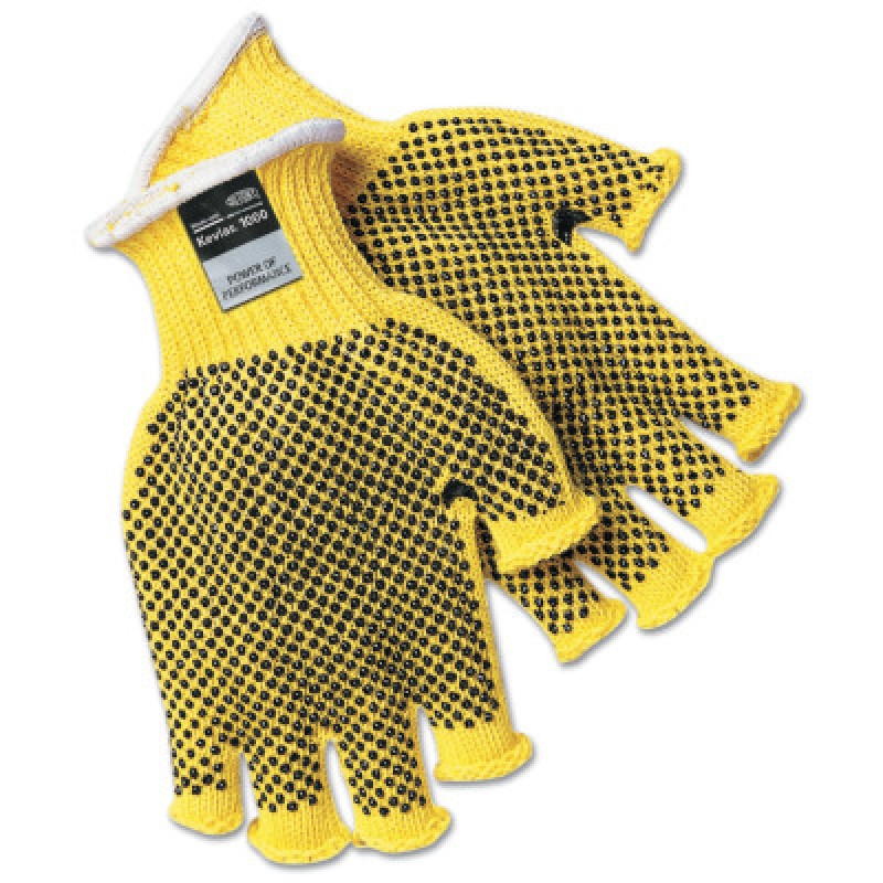 LARGE FINGERLESS PVC DOTS KEVLAR PLUS GLOVE-MCR SAFETY-127-9369L