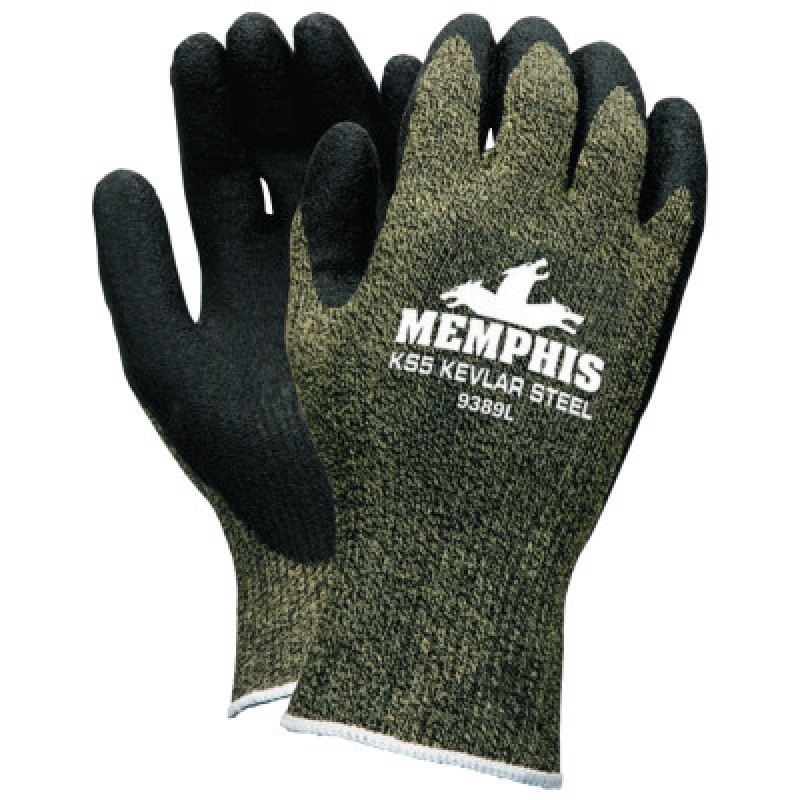 KS-5  13 GA KEVLAR SS/NYLON  BLK LATEX DIP PALM-MCR SAFETY-127-9389L