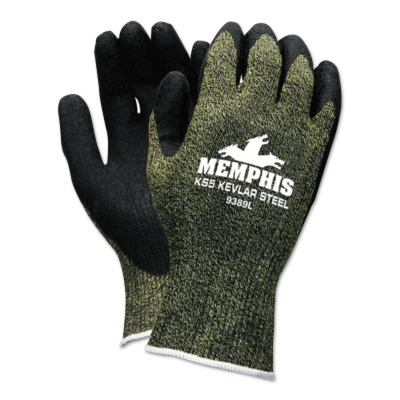 KS-5  13 GA KEVLAR SS/NYLON  BLK LATEX DIP PALM-MCR SAFETY-127-9389S