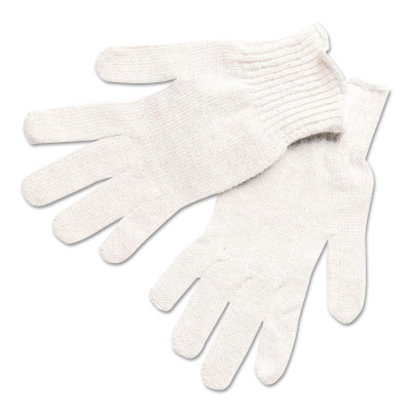 COTTON/POLYESTER KNIT GLOVE NATURAL LARGE-MCR SAFETY-127-9500LM
