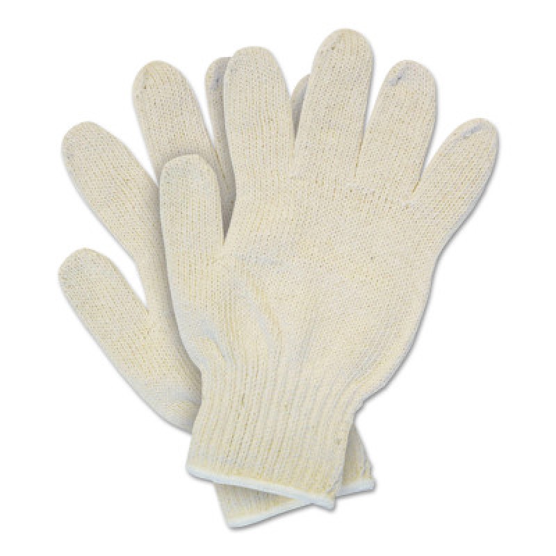 LARGE 100% COTTON HEAVYWEIGHT NATURAL STR. GLOVE-MCR SAFETY-127-9506LM