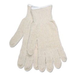 LARGE COTTON/POLYESTER NATURAL STRING KNIT GLOVE-MCR SAFETY-127-9636LM