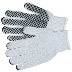 LARGE COTTON/POLESTER NATURAL PVC DOTS/1 SIDE-MCR SAFETY-127-9650LM