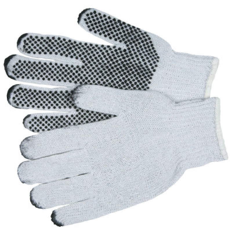 LARGE COTTON/POLESTER NATURAL PVC DOTS/1 SIDE-MCR SAFETY-127-9650LM