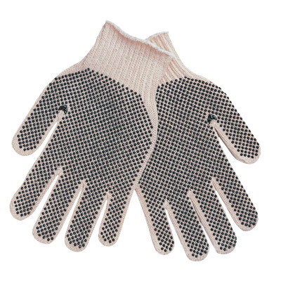 REGULAR WEIGHT COTTON/POLY GLOVE BLUE PVC DOTS-MCR SAFETY-127-9660LMB