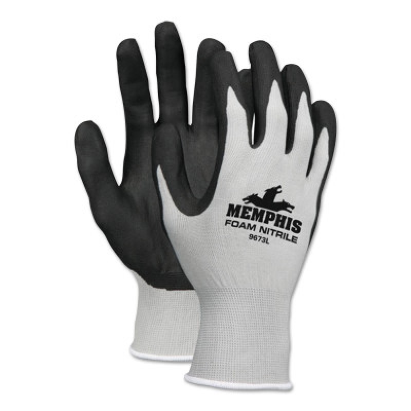 GRAY SHELL  BLACK FOAM NITRILE  13 GAUGE-MCR SAFETY-127-9673XL