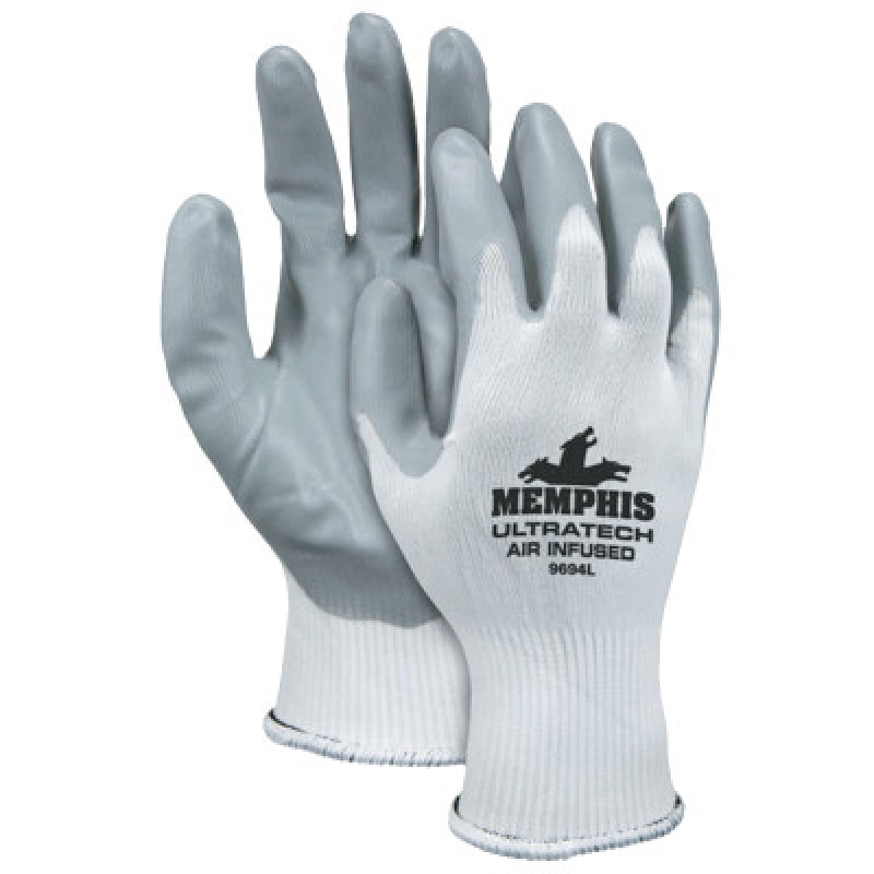 ULTRA TECH 15 GAUGE NITRILE PALM FINGERTIPS DIP-MCR SAFETY-127-9694L