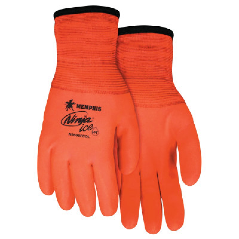 NINJA ICE FULLY COATED 7GAUGE HIVIS ORANGE ACRY-MCR SAFETY-127-N9690FCOM