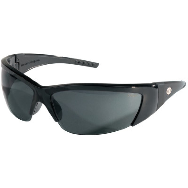 BLACK FRAME- BLACK RUBBER- GREY LENS-MCR SAFETY-135-FF212