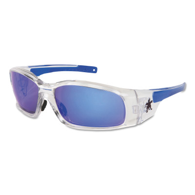 SWAGGER SAFETY GLASSES CLEAR FRAME BLUE LENS-MCR SAFETY-135-SR148B