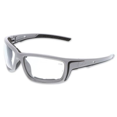 GRAY FRAME  CLEAR MAX6 LENS-MCR SAFETY-135-SR520PF