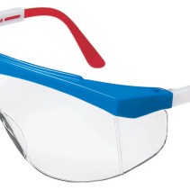 STRATOS RED/WHT/BLUE FRAME CLEAR LENS-MCR SAFETY-135-SS130