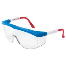 STRATOS RED/WHT/BLUE FRAME CLEAR LENS-MCR SAFETY-135-SS130