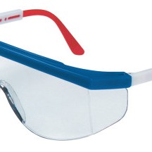 TOMAHAWK RED/WHITE/BLUEFRM CLR LENS SFT GLS-MCR SAFETY-135-TK130