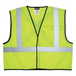 ECO MESH 2" SLVR REFL HKLOOP FRT 3 PKT LIME MD-MCR SAFETY-135-VCL2MLM