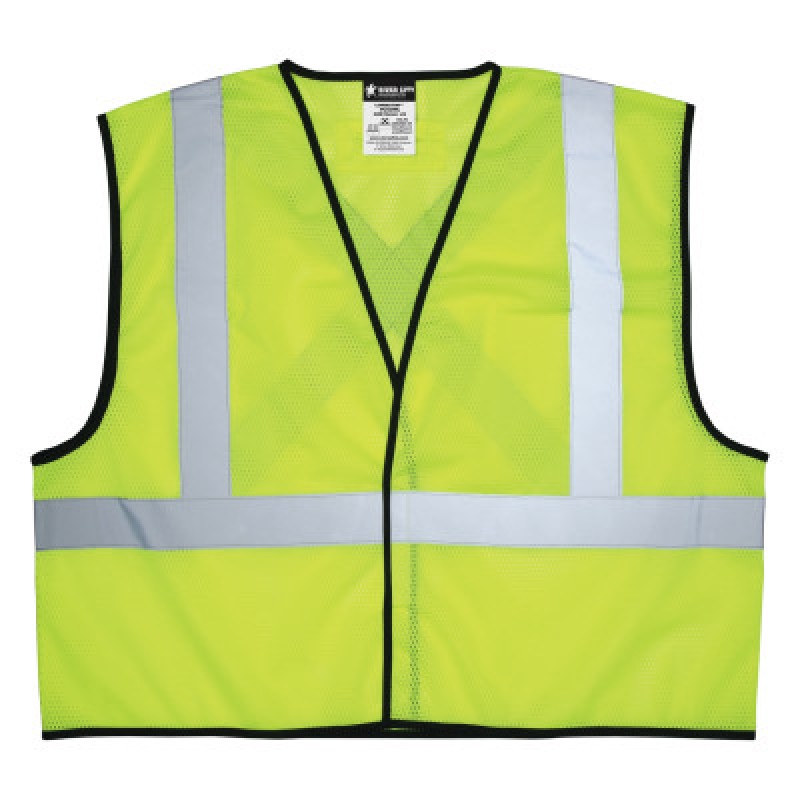 ECO MESH 2" SLVR REFL HKLOOP FRT 3 PKT LIME MD-MCR SAFETY-135-VCL2MLM