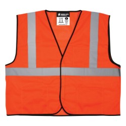 ECO MESH 2" SLVR REFL HKLOOP FRT 3 PKT ORG LG-MCR SAFETY-135-VCL2MOL