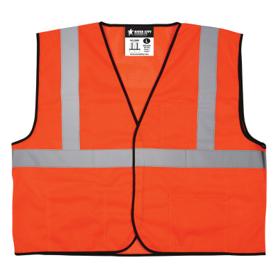 ECO MESH 2" SLVR REFL HKLOOP FRT 3 PKT ORG XL-MCR SAFETY-135-VCL2MOXL