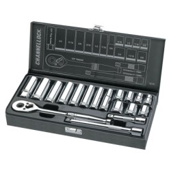 18PC 3/8" DR SAE SOCKETSET  METAL BOX-CHANNELLOCK INC-140-38181