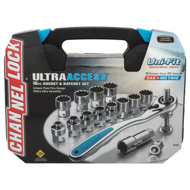 16PC ULTRA ACRESS SOCKETST  UNIFIT SOCKETS-CHANNELLOCK INC-140-39100