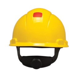 HARD HAT WITH UVICATOR YELLOW -4PT SUSPENSION-3M COMPANY-142-H-702R-UV