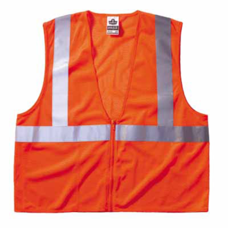 ECONOMY VEST CLASS II MESH ZIPPER ORANGE L/XL-ERGODYNE-150-21045