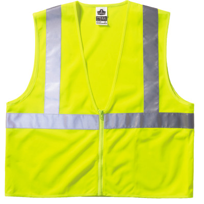ECONOMY VEST CLASS II MESH ZIPPER LIME  L/XL-ERGODYNE-150-21055